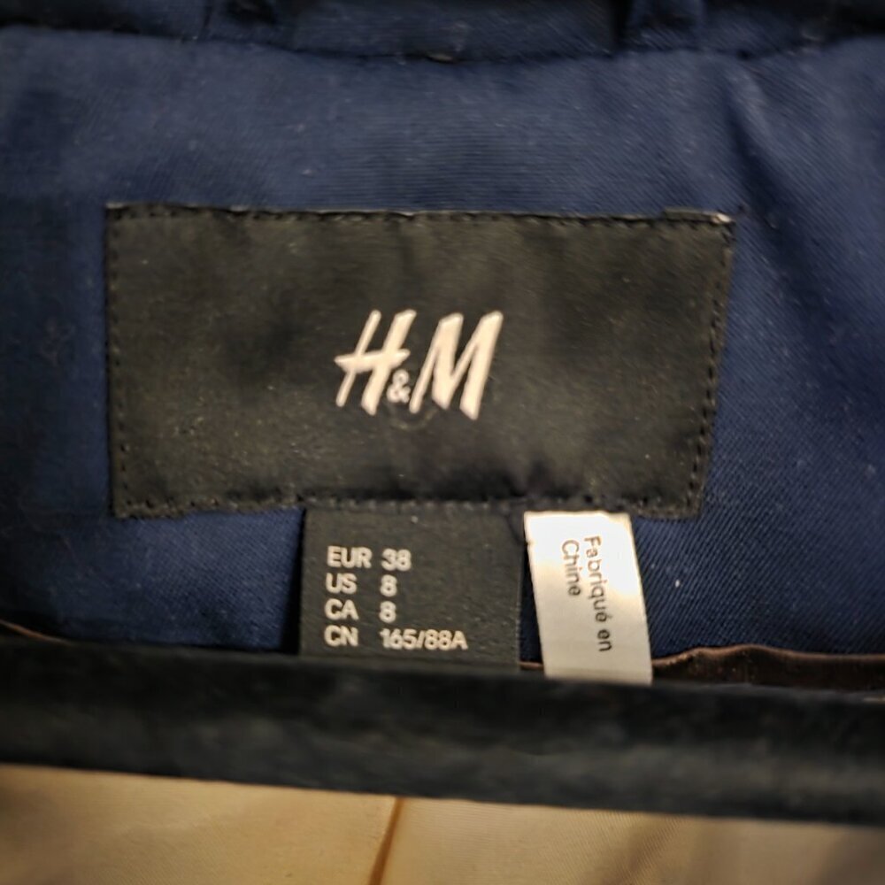 H&M Navy Trench Coat – Size 8 – Like New, Never Worn - Picture 4 of 7